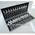 Hot sell 48pcs silveware and purple cutlery set for banquet